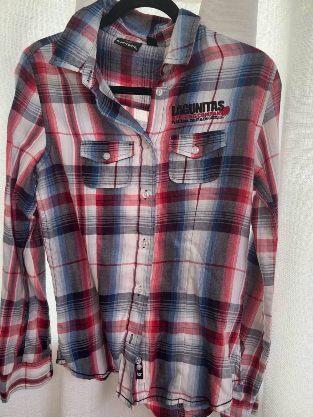 Lagunitas Red & Blue Women’s Button-Up Shirt